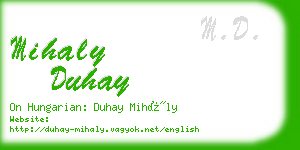 mihaly duhay business card